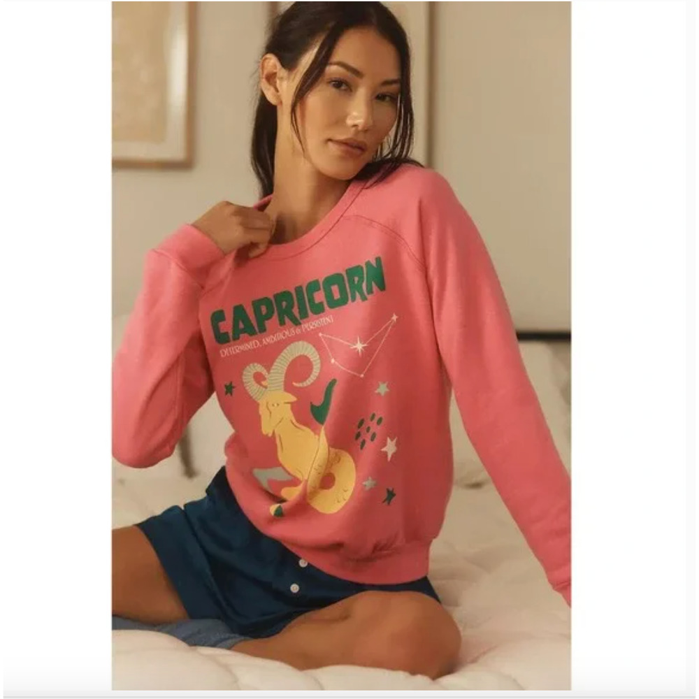 Anthropologie The Carolita Zodiac Sweatshirt Capricorn Large